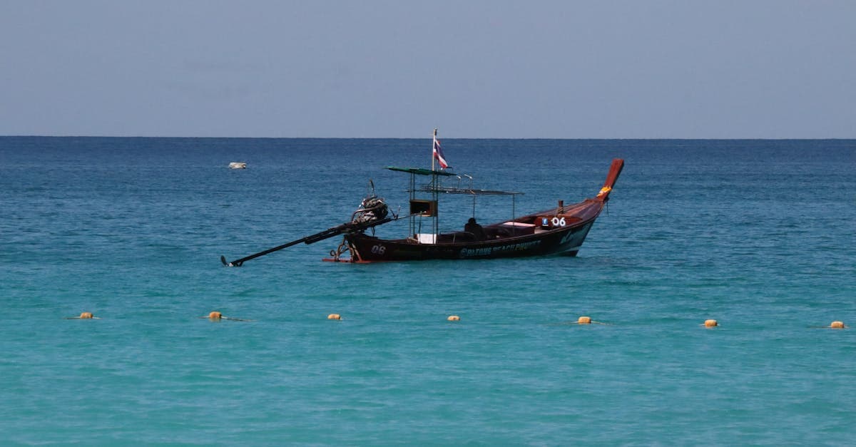 Colorful boats in turquoise water